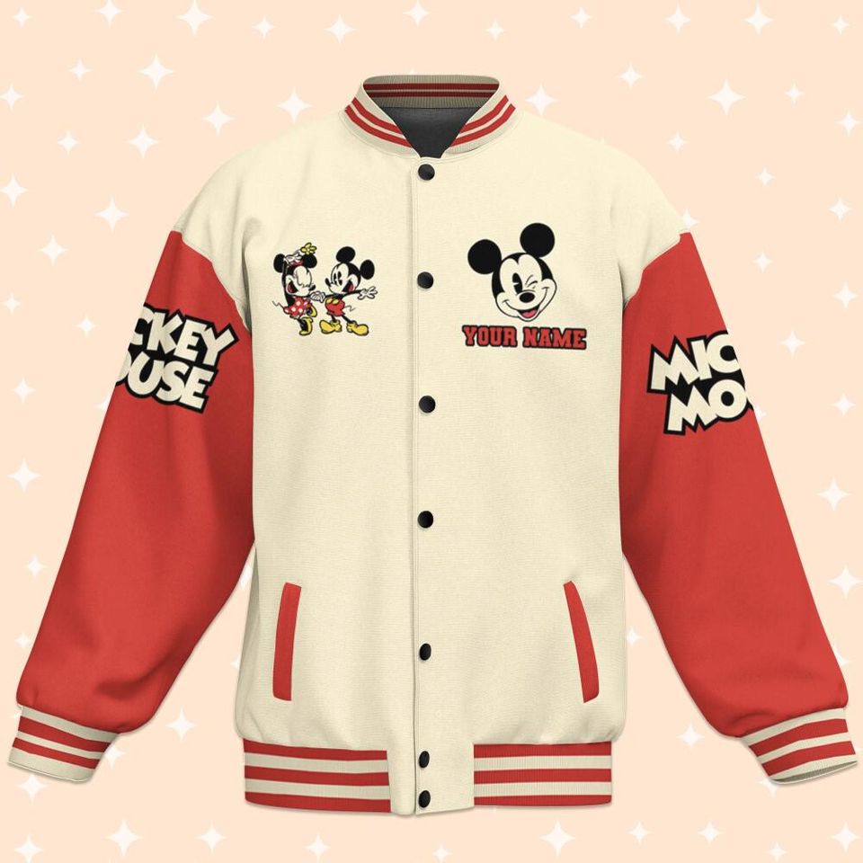 Personalize Mickey And Friends Funny Life Style, Adult Varsity Jacket, Personalized Disney Jacket, Baseball Jacket
