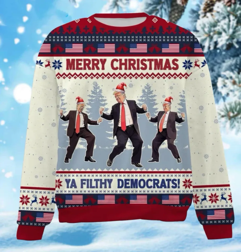 Trump Dancing Merry Christmas Ya Ugly Christmas Sweater