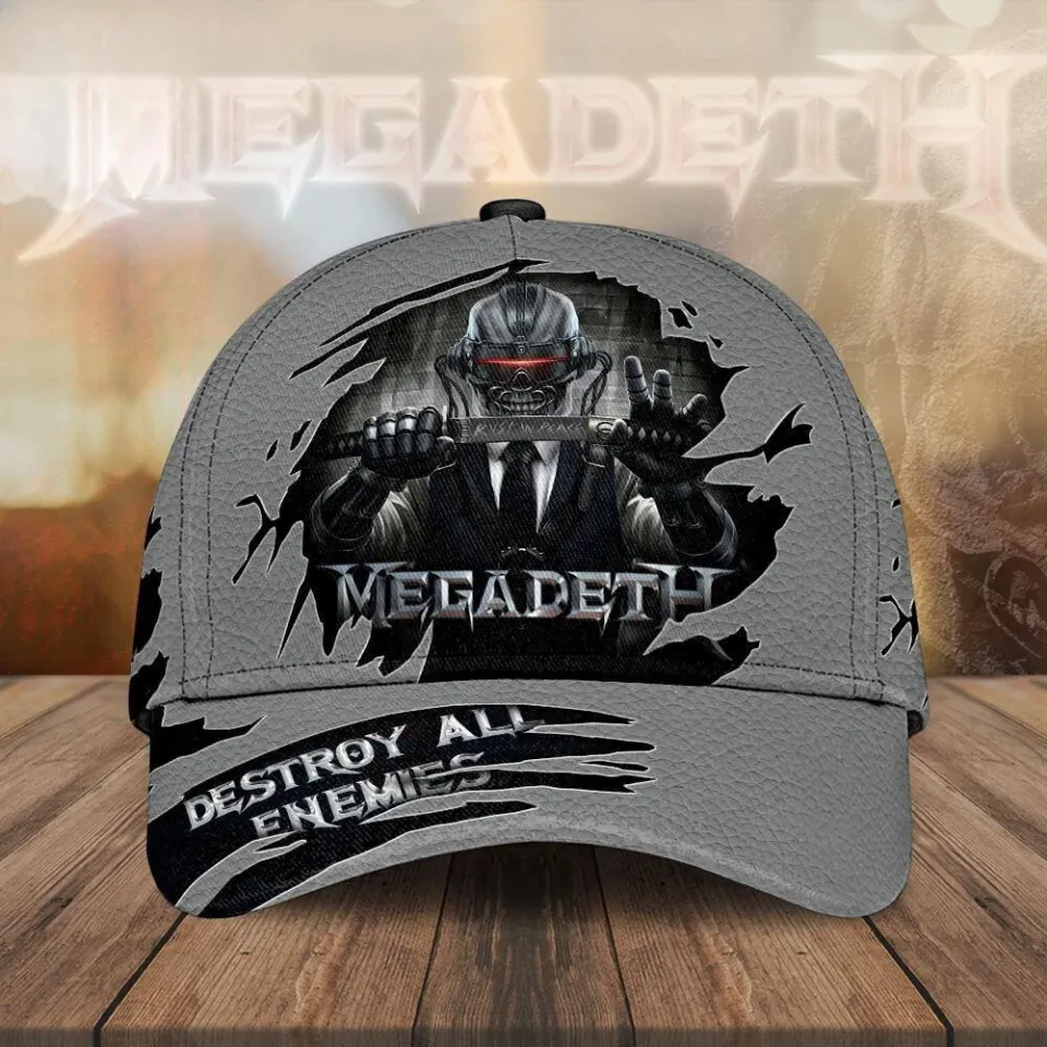 Custom Name 3D Cap Hat Personalized Megadeth Band Baseball Cap
