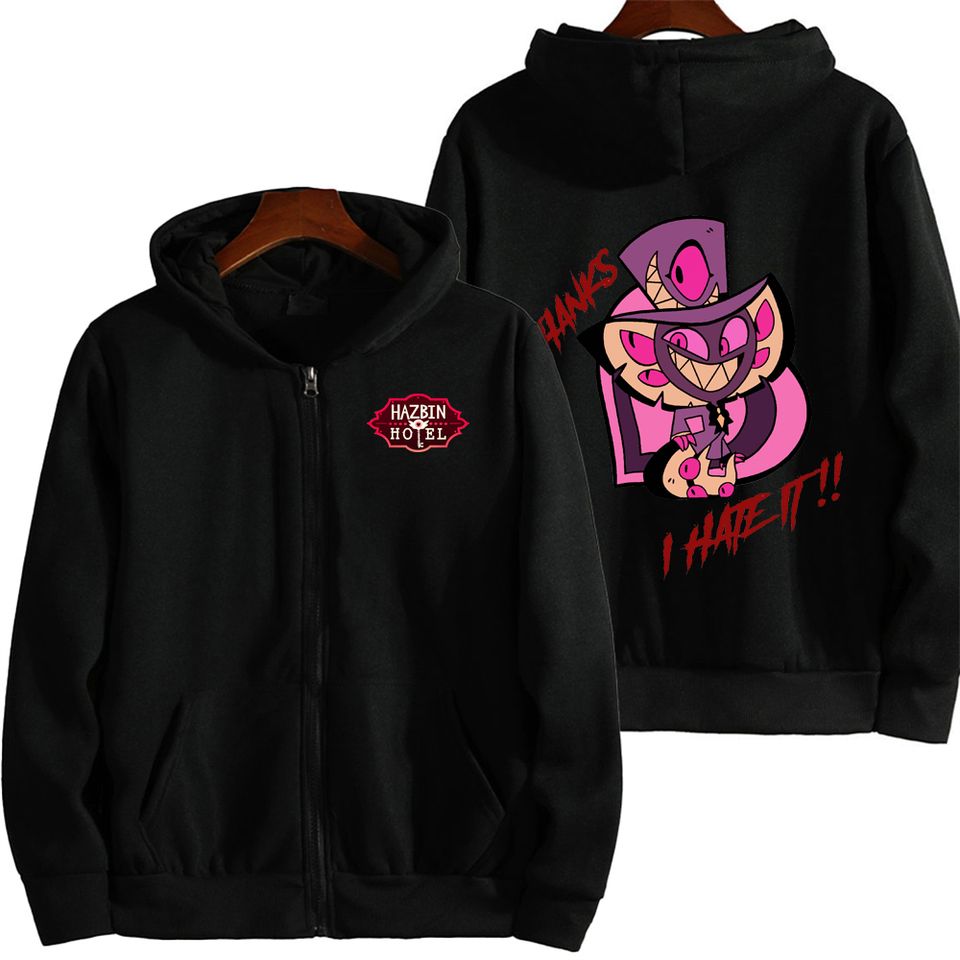 I Hate It Hazbin Hotel Men Zip Up Hoodie