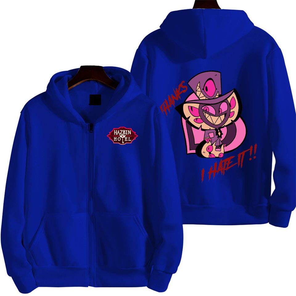 I Hate It Hazbin Hotel Men Zip Up Hoodie