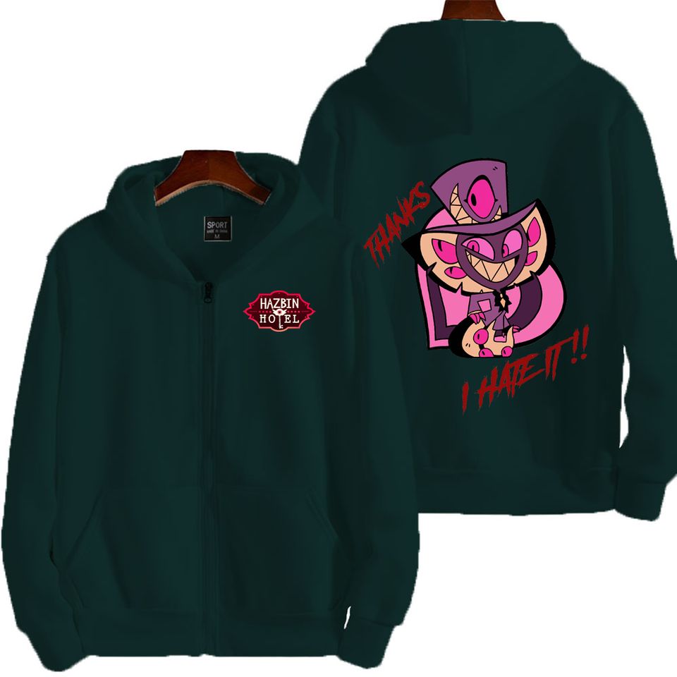 I Hate It Hazbin Hotel Men Zip Up Hoodie
