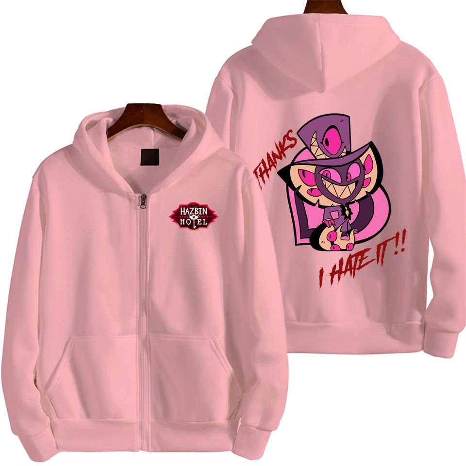 I Hate It Hazbin Hotel Men Zip Up Hoodie