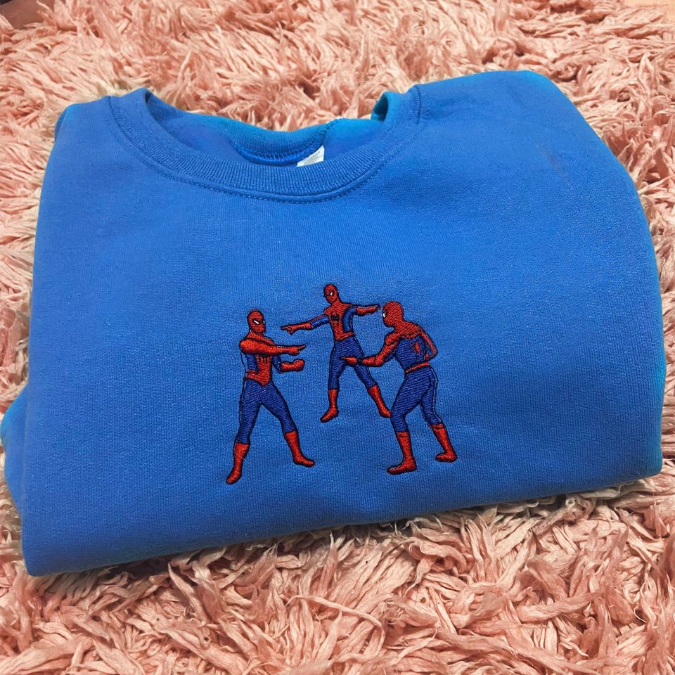 Spider-Man Meme Embroidered Sweater