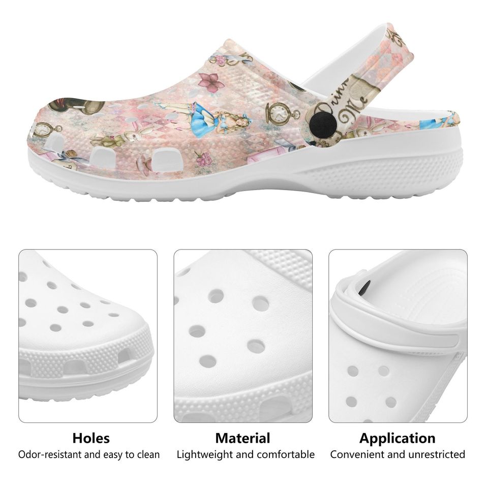 Alice in Wonderland Rubber Clogs