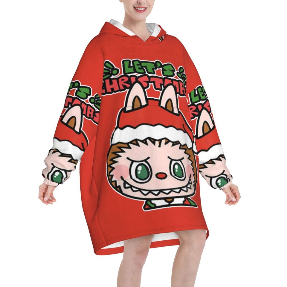 Christmas Labubu Cute Blanket Hoodie