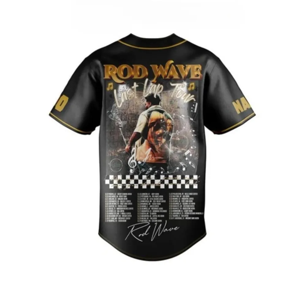 Rod Wave Celebrating The Last Lap Tour Memories Personalized Baseball Jersey