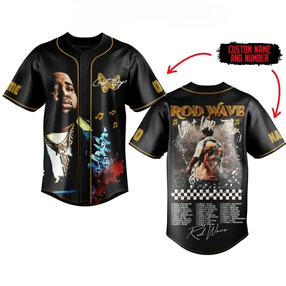 Rod Wave Celebrating The Last Lap Tour Memories Personalized Baseball Jersey