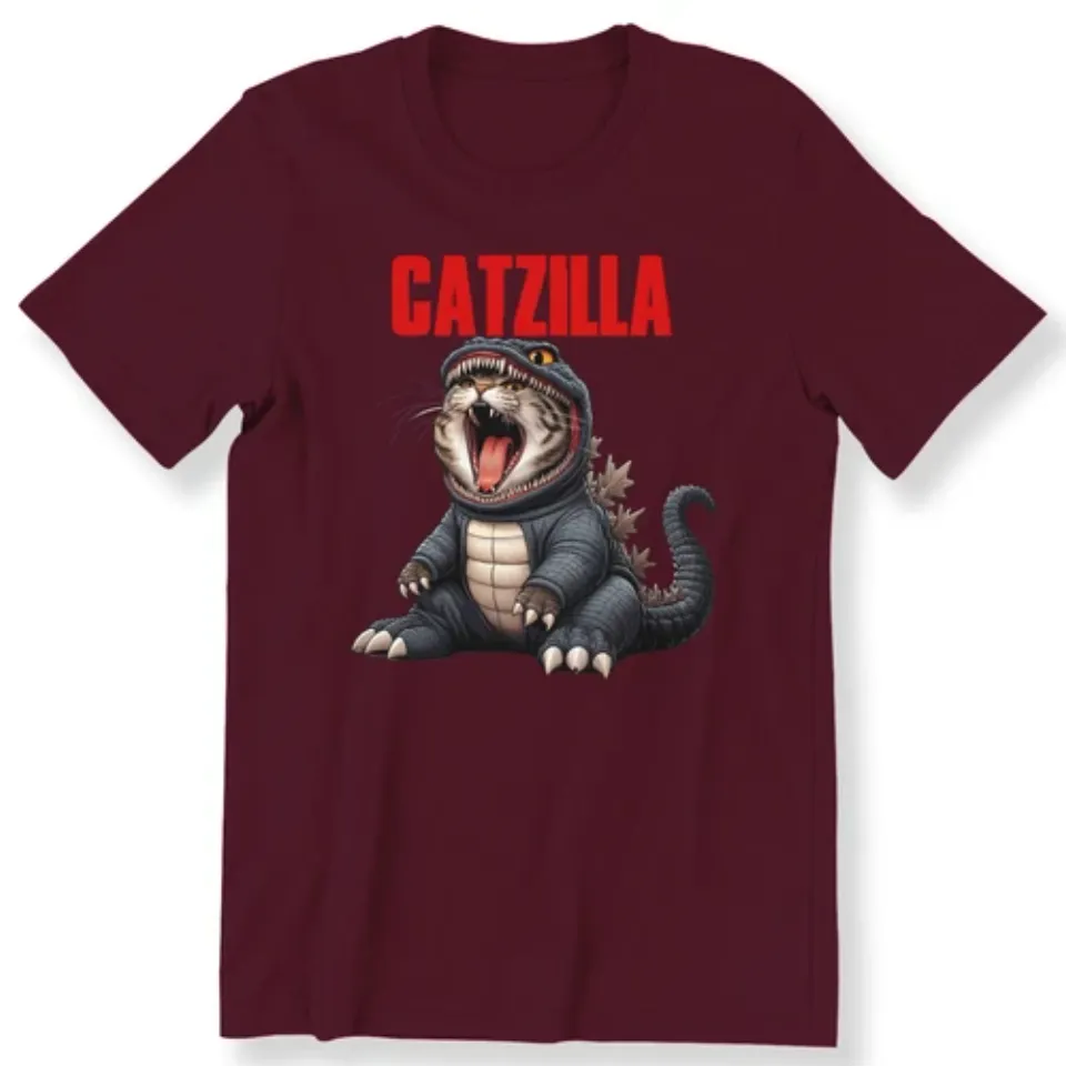 Funny Cat Catzilla  Mens Ladies Kids Adult Cat Lovers Cute Gift T-shirt