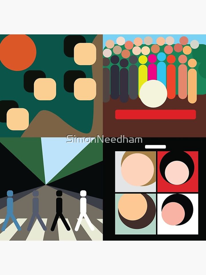 the beatles minimal album covers Pillow