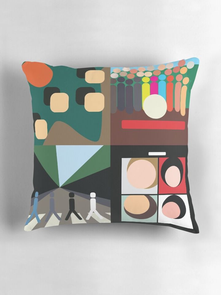 the beatles minimal album covers Pillow