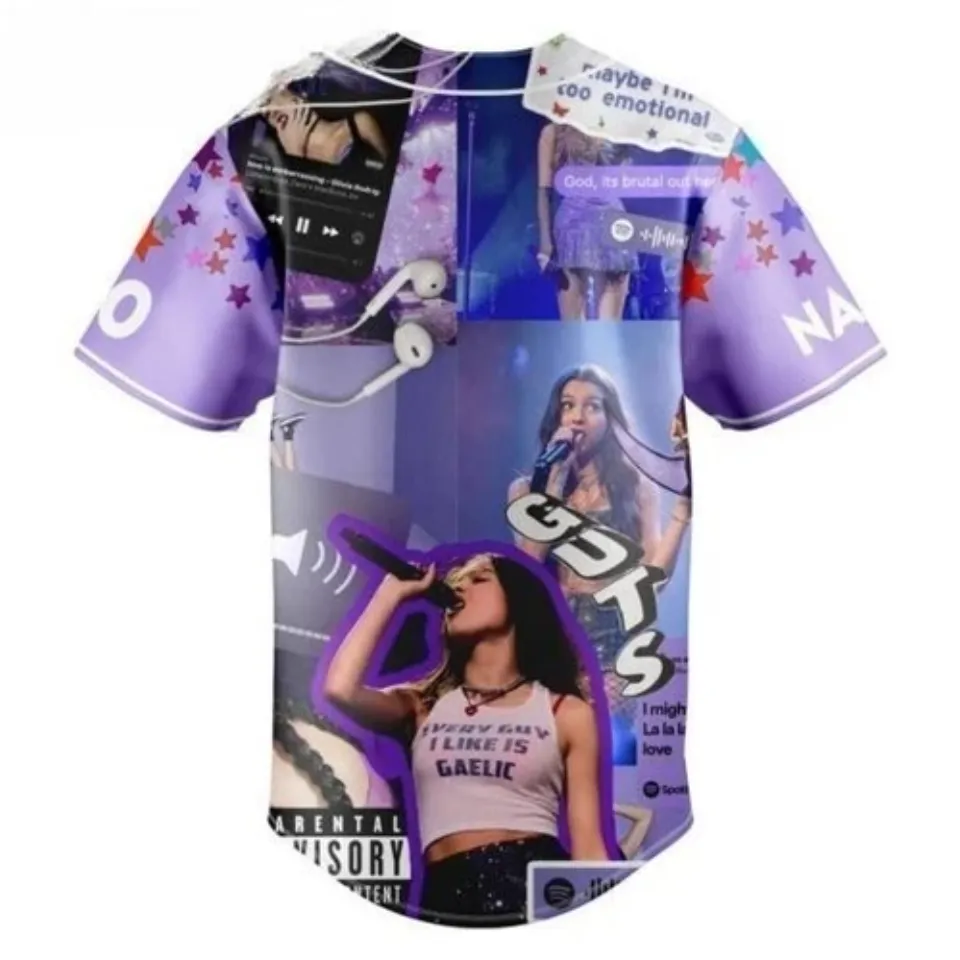Olivia Rodrigo Guts World Tour Customized Baseball Jersey