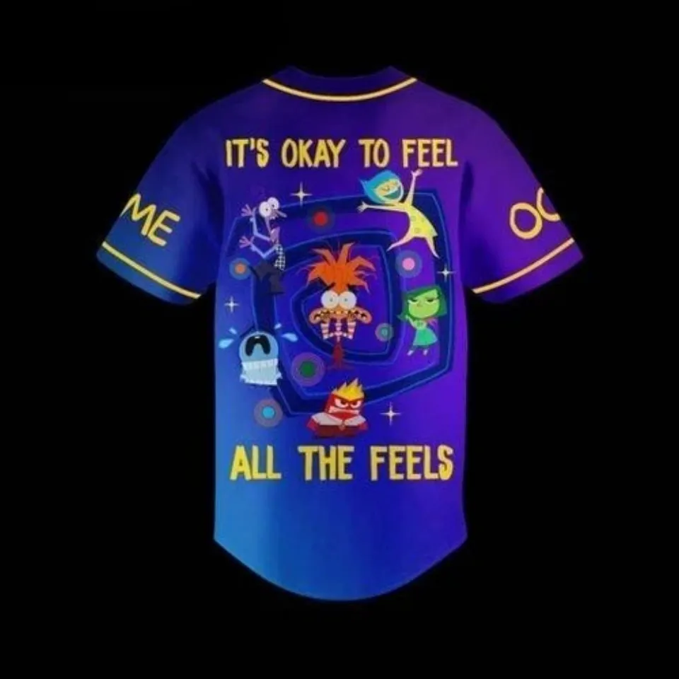 Inside Out 2 It’s Okay To Feel Customized Baseball Jersey