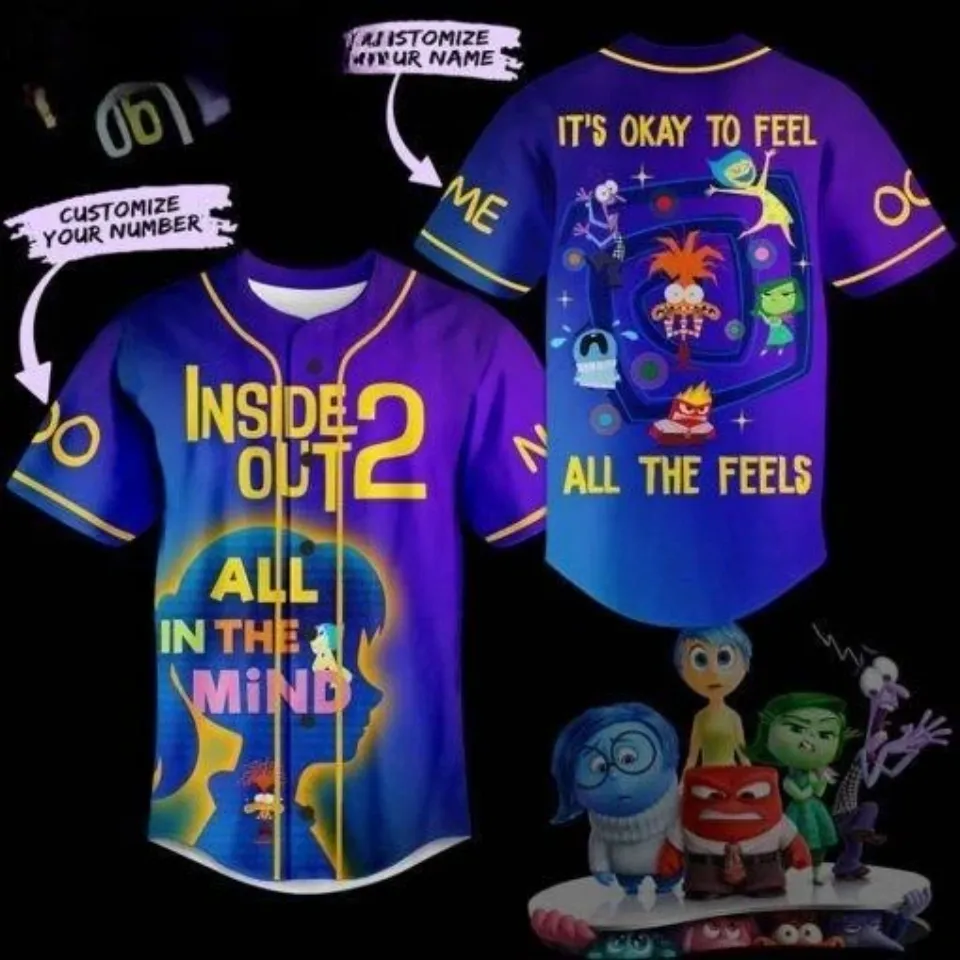 Inside Out 2 It’s Okay To Feel Customized Baseball Jersey