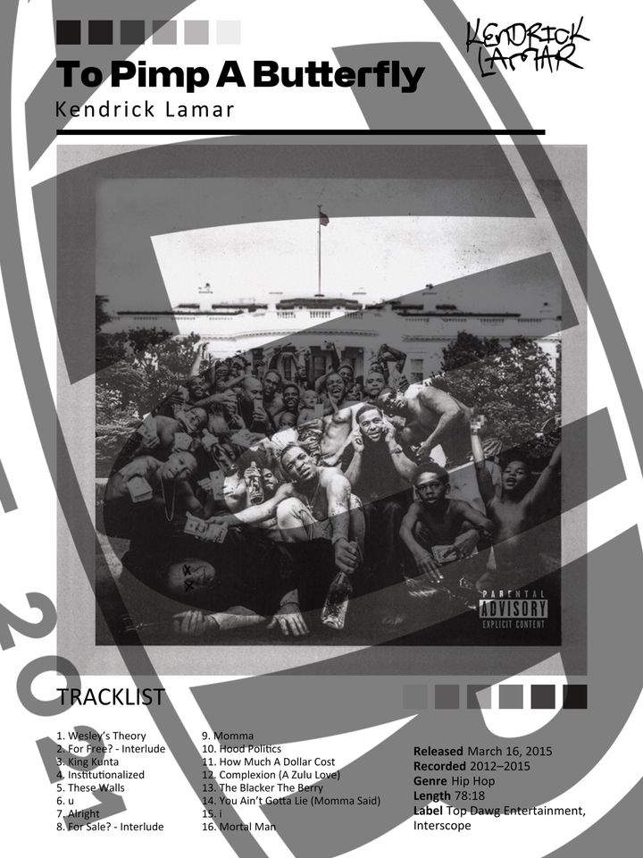 Kendrick Lamar, To Pimp A Butterfly, vintage poster