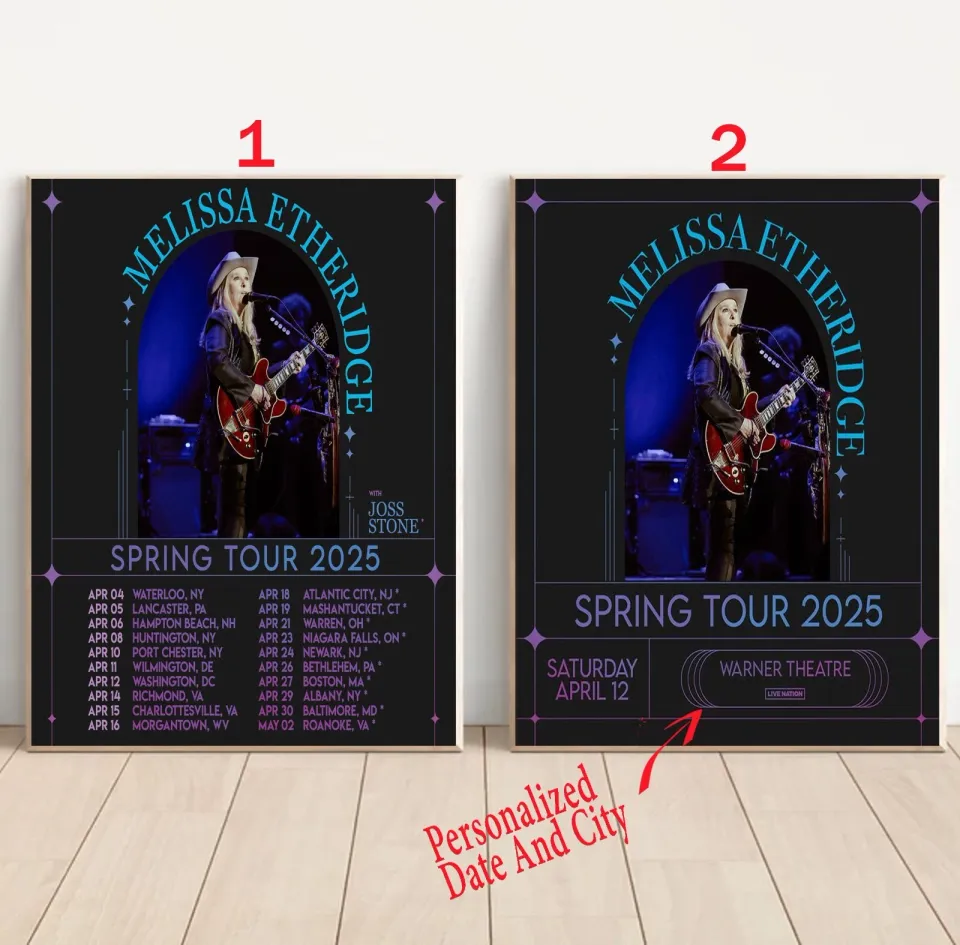 Custom Melissa Etheridge Tour 2025 Poster