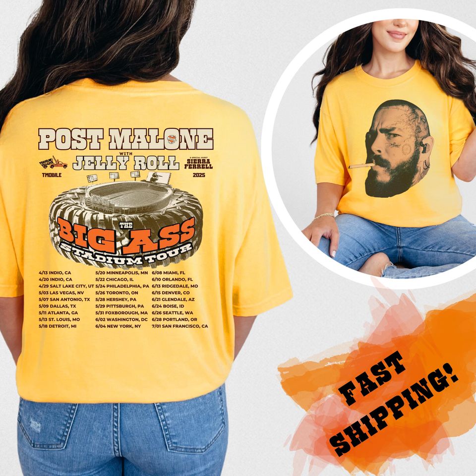 Big Face  Post Malone Post Malone Tour  Double Sidesd T Shirt