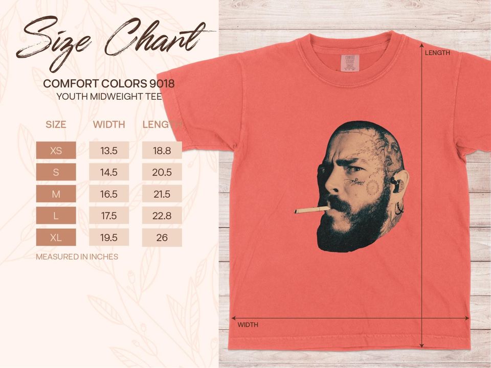 Big Face  Post Malone Post Malone Tour  Double Sidesd T Shirt