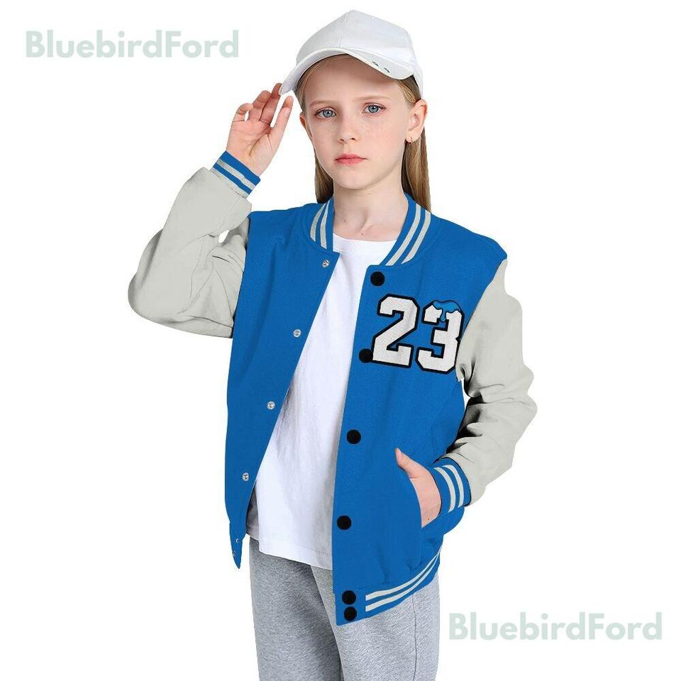 Dunkare Blueberry 12s Baseball Varsity Jacket, Custom Name Number 23 Drip All Over Print Letterman Jackets
