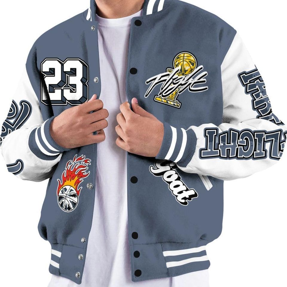 Dunkare Low Diffused Blue 11s Baseball Jacket - Paid In Full Baseball Varsity Jacket Custom Name Letterman Jackets