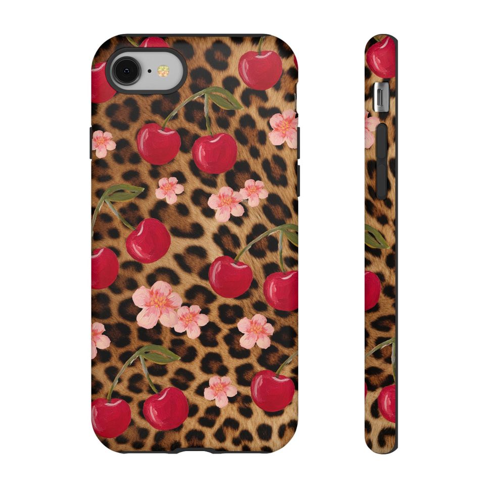Cherry and Leopard Print  Phone Case