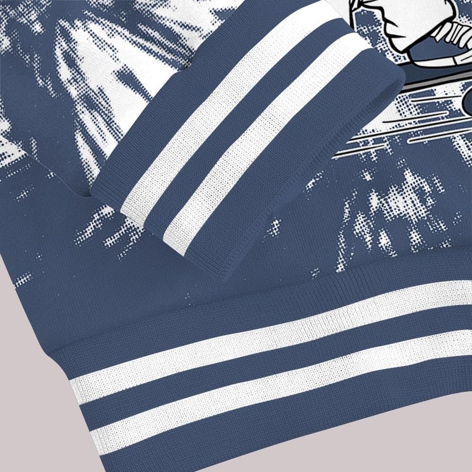 Dunkare Low Diffused Blue 11s Baseball Jacket - Skaters Bear Luxury Varsity Jacket Unisex New