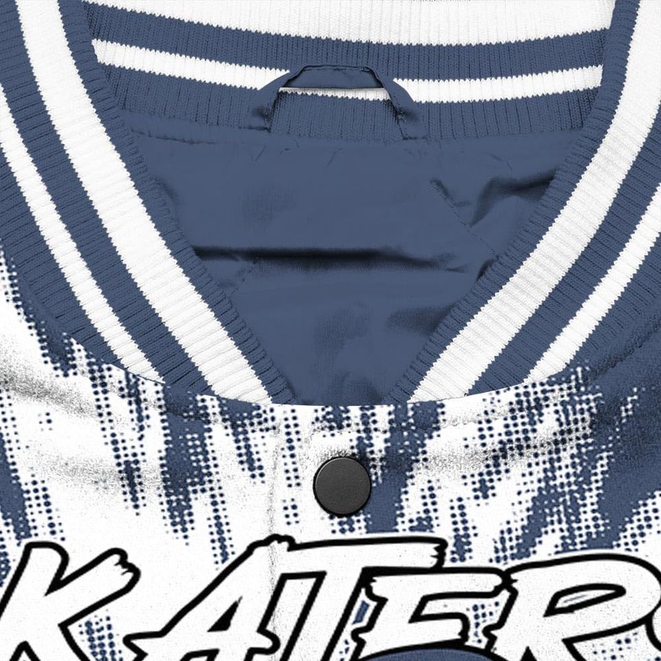 Dunkare Low Diffused Blue 11s Baseball Jacket - Skaters Bear Luxury Varsity Jacket Unisex New