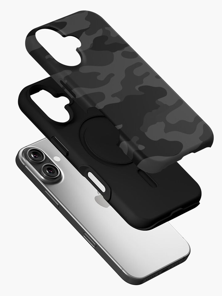 Black camouflage pattern iPhone Case