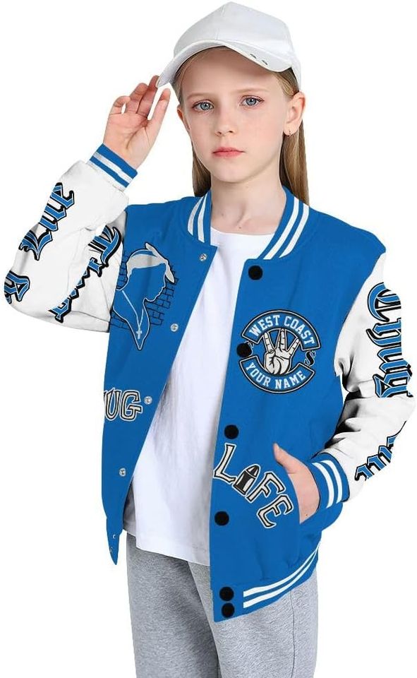 Dunkare Blueberry 12s Varsity Jacket, Streetwear Varsity Jacket, Free Thug Living Custom Name Baseball Varsity Jacket All Over Print Letterman Jackets