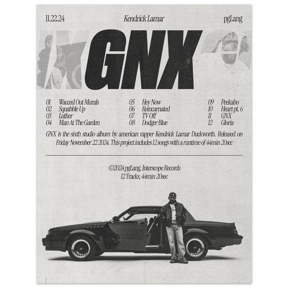 GNX - Kendrick Lamar Poster