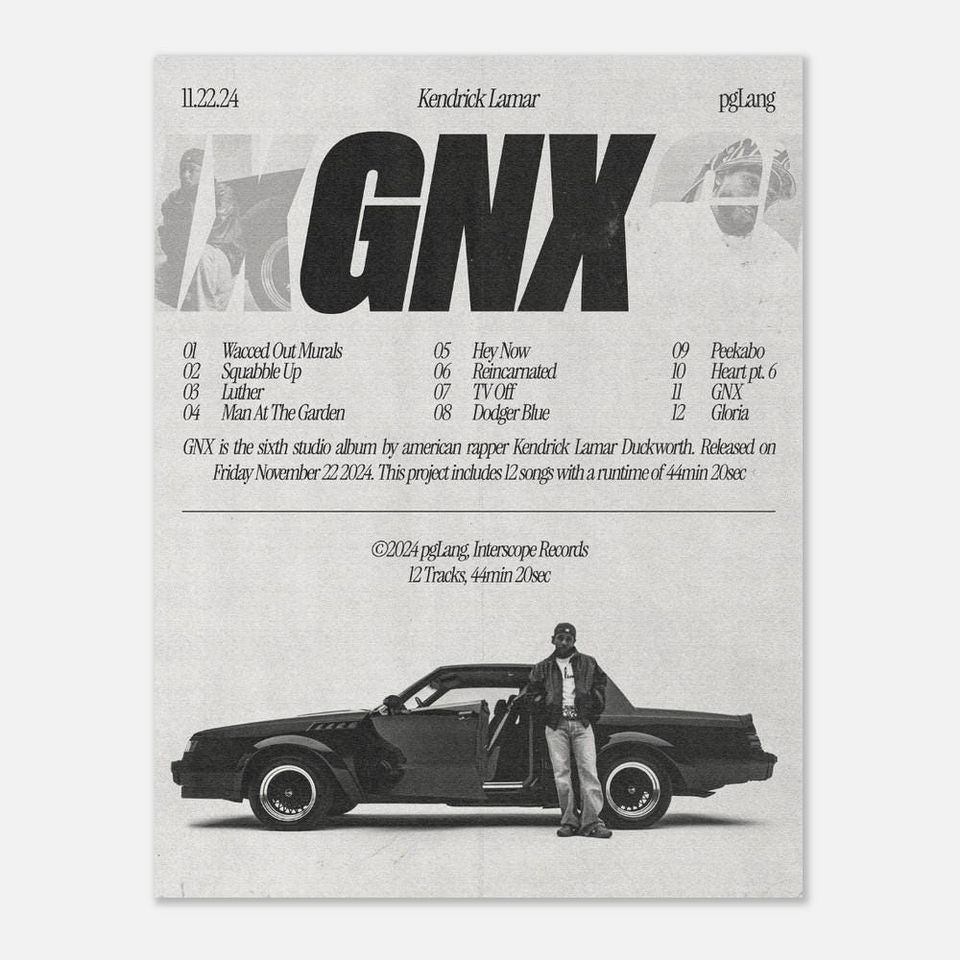 GNX - Kendrick Lamar Poster