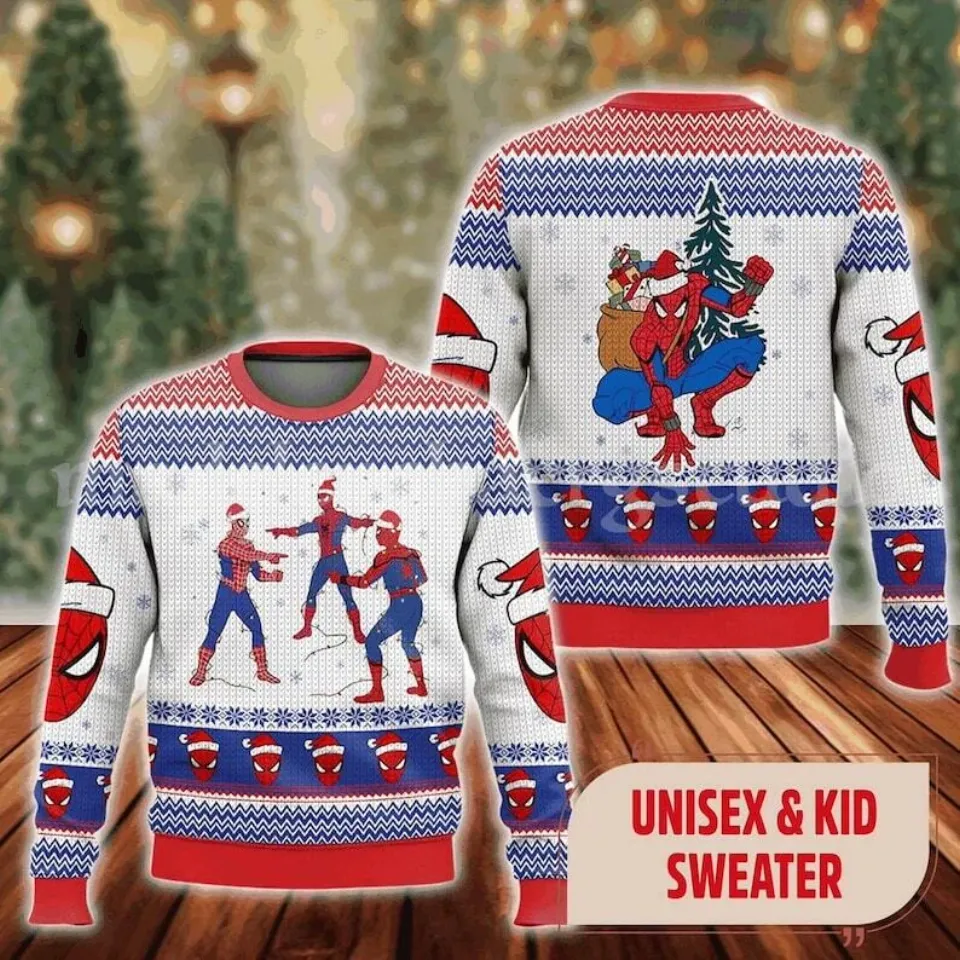 Spiderman Christmas Sweater - Funny Superhero Holiday Gift