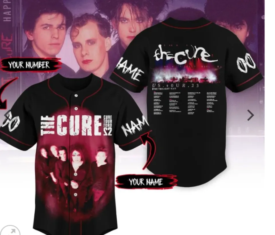 The Cure Tour Euro S2 Personalized baseball jersey