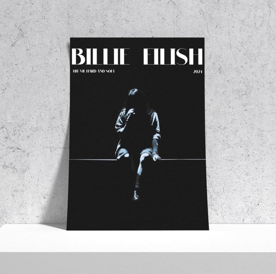 Billie Eilish Shadow  Poster, Artist Poster, Hit Me Hard and Soft,  Music Poster