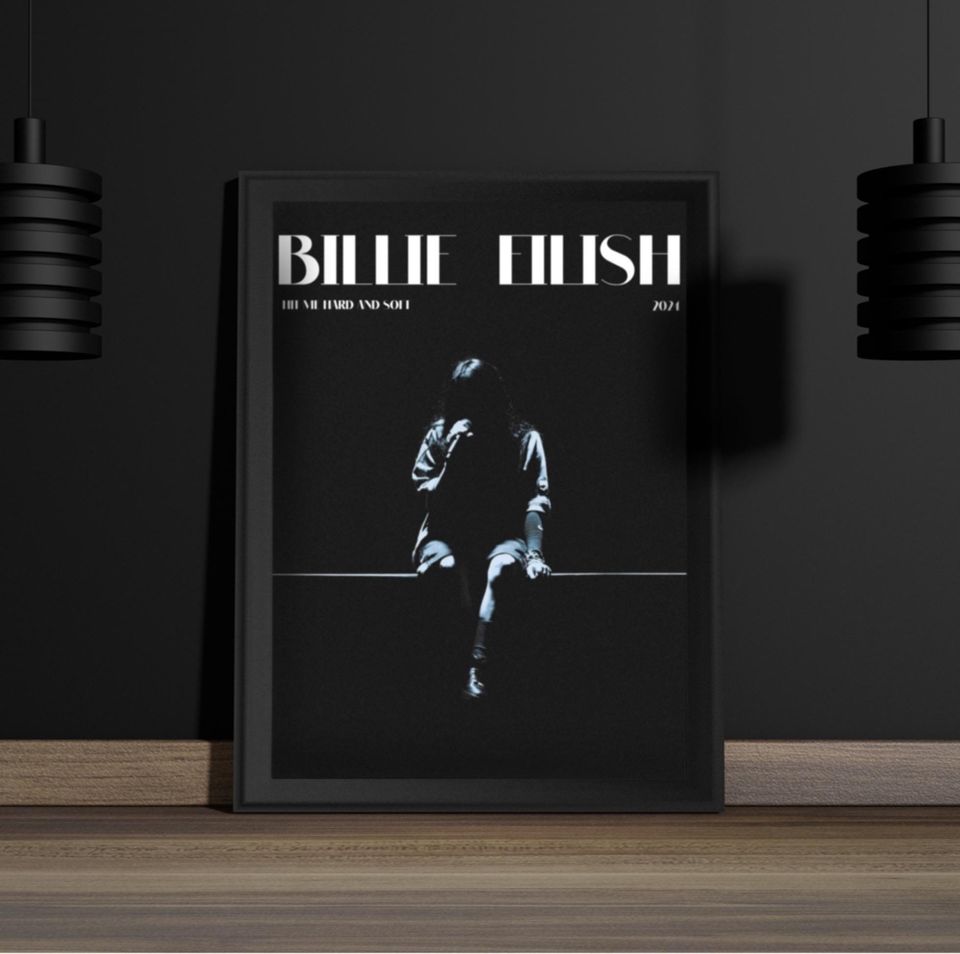 Billie Eilish Shadow  Poster, Artist Poster, Hit Me Hard and Soft,  Music Poster