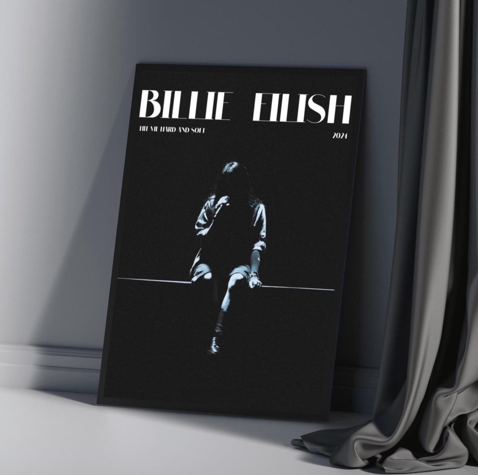 Billie Eilish Shadow  Poster, Artist Poster, Hit Me Hard and Soft,  Music Poster