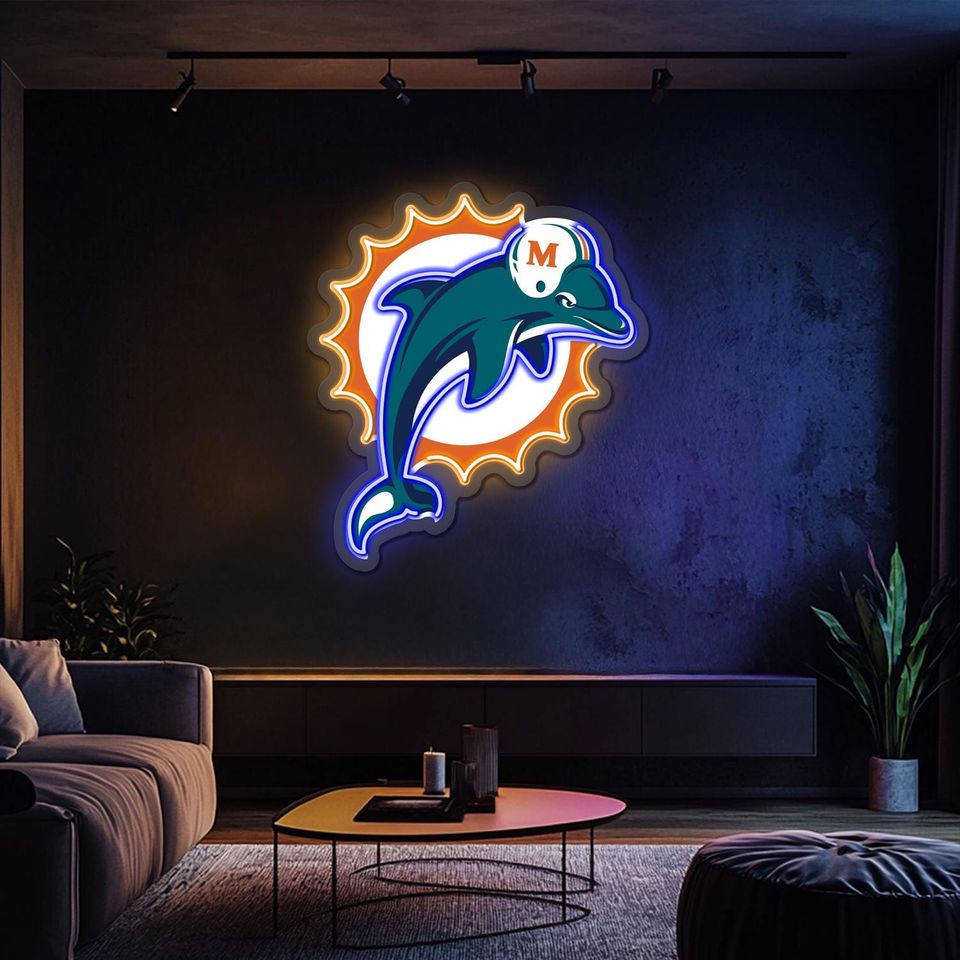 Miami Dolphins Neon Sign | Football Lovers Gift | Gift For Him