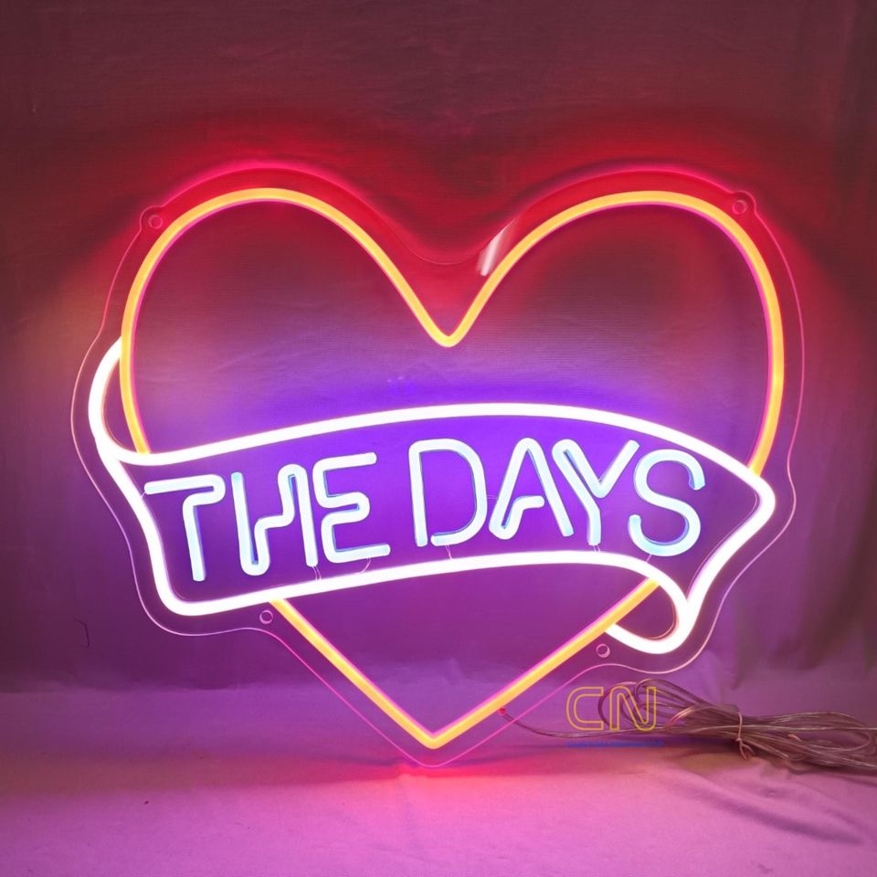 Custom Initials Heart Neon Sign Wedding Sign Valentine Decor