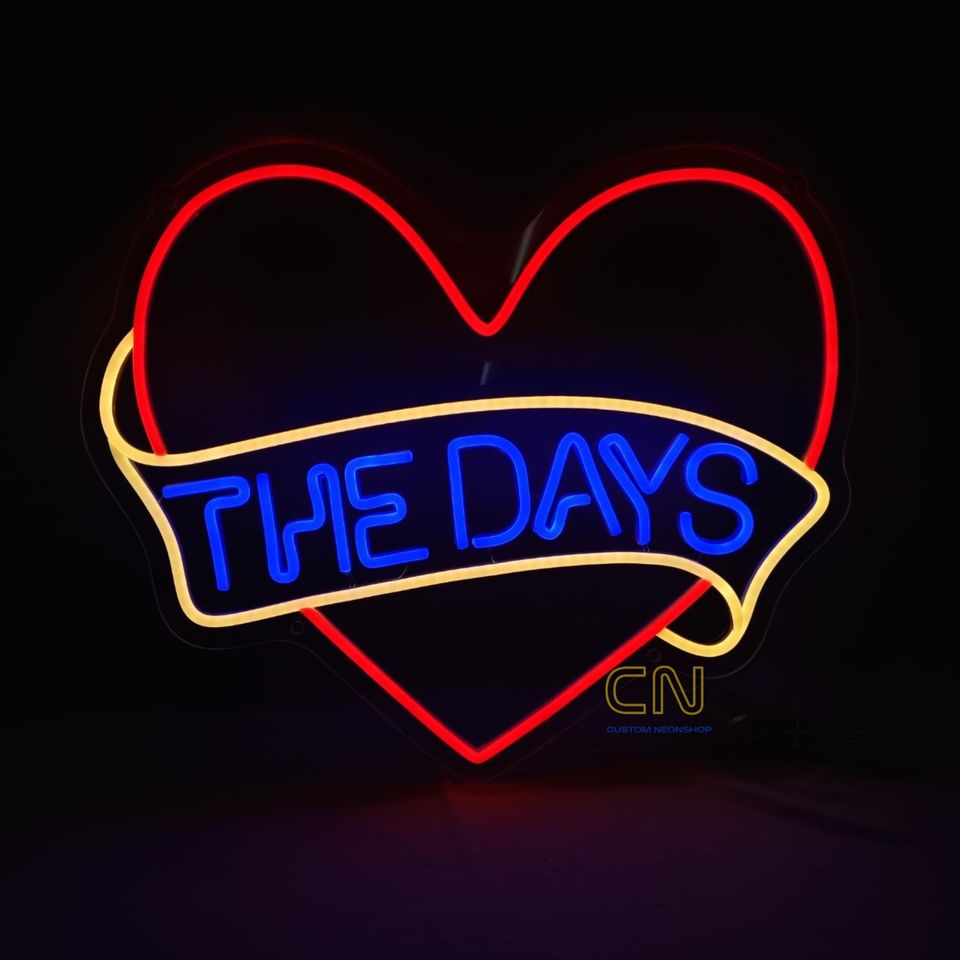 Custom Initials Heart Neon Sign Wedding Sign Valentine Decor