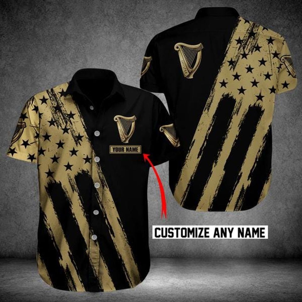 Personalized Basic Guinness Beer Button Shirt