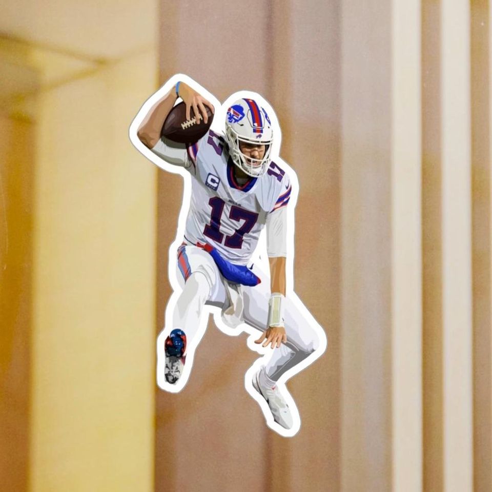 Josh Allen Jumping Sticker