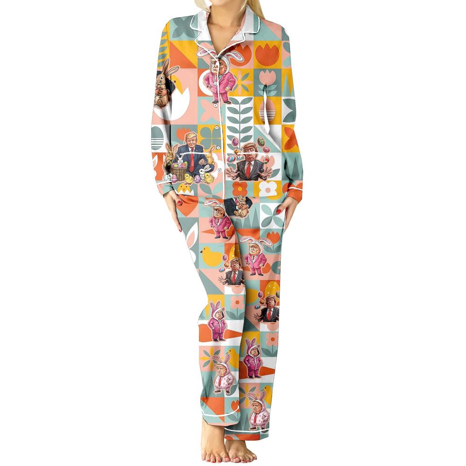 Make Easter Great Again Funny Trump Easter Pajamas, Cool Trump Easter Costume, Trump Easter Egg Pajamas Women, Easter Theme Gift