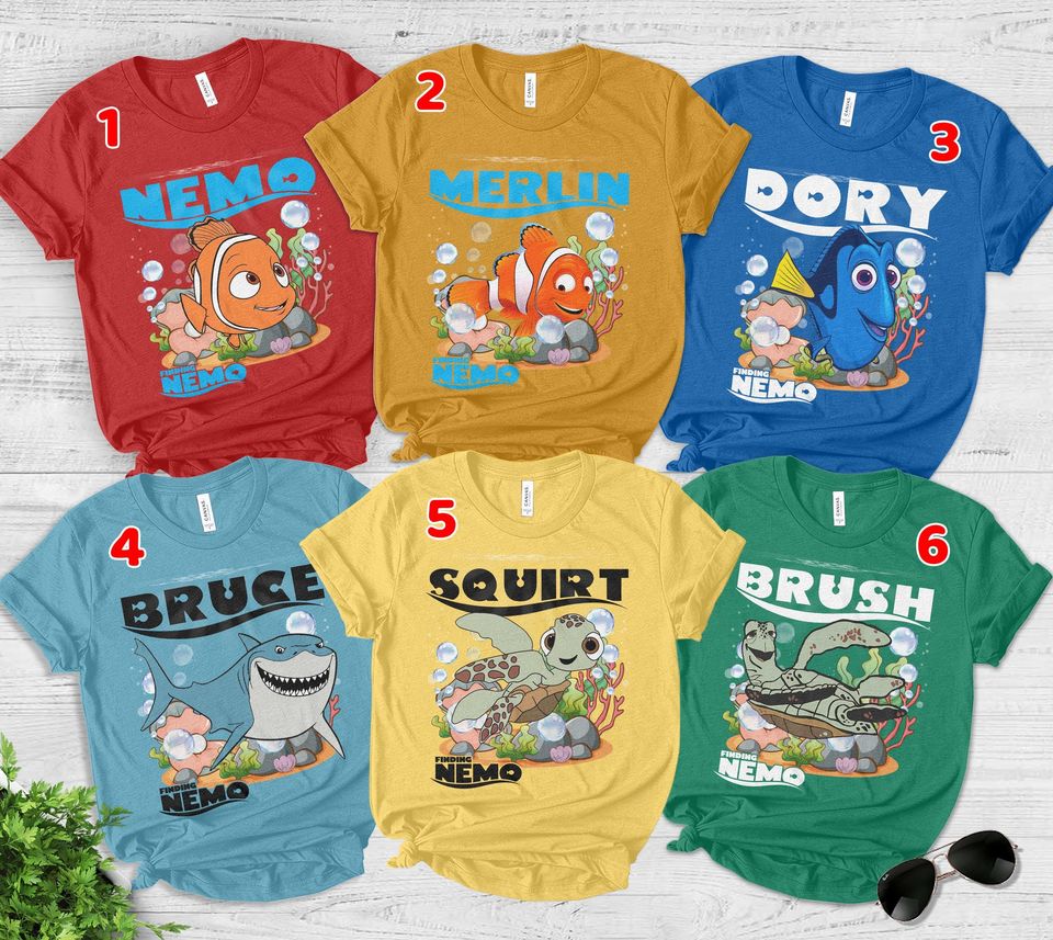 Finding Nemo Characters Shirts, Finding Dory Shirts