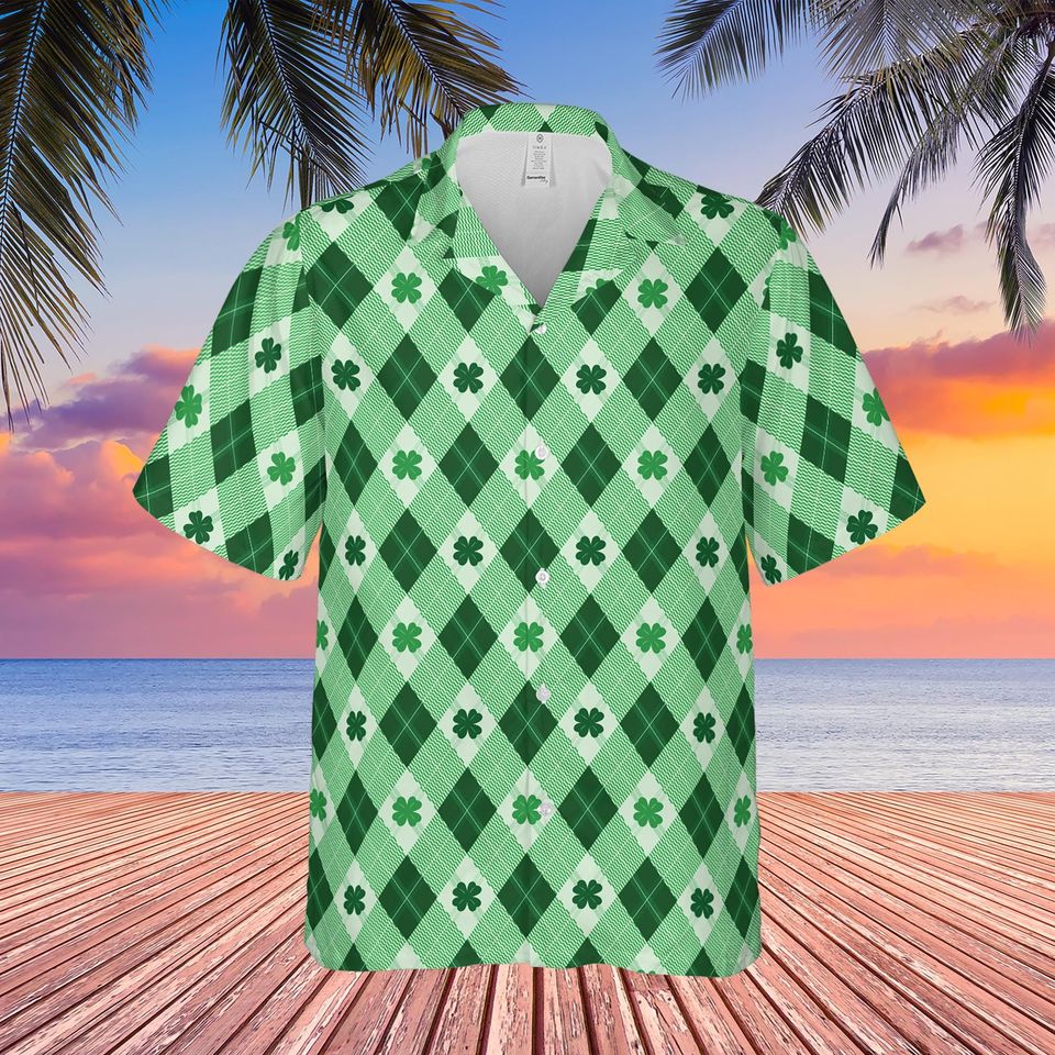 Argyle St Patrick Hawaiian Shirt, St Patrick Team Button Up Shirt