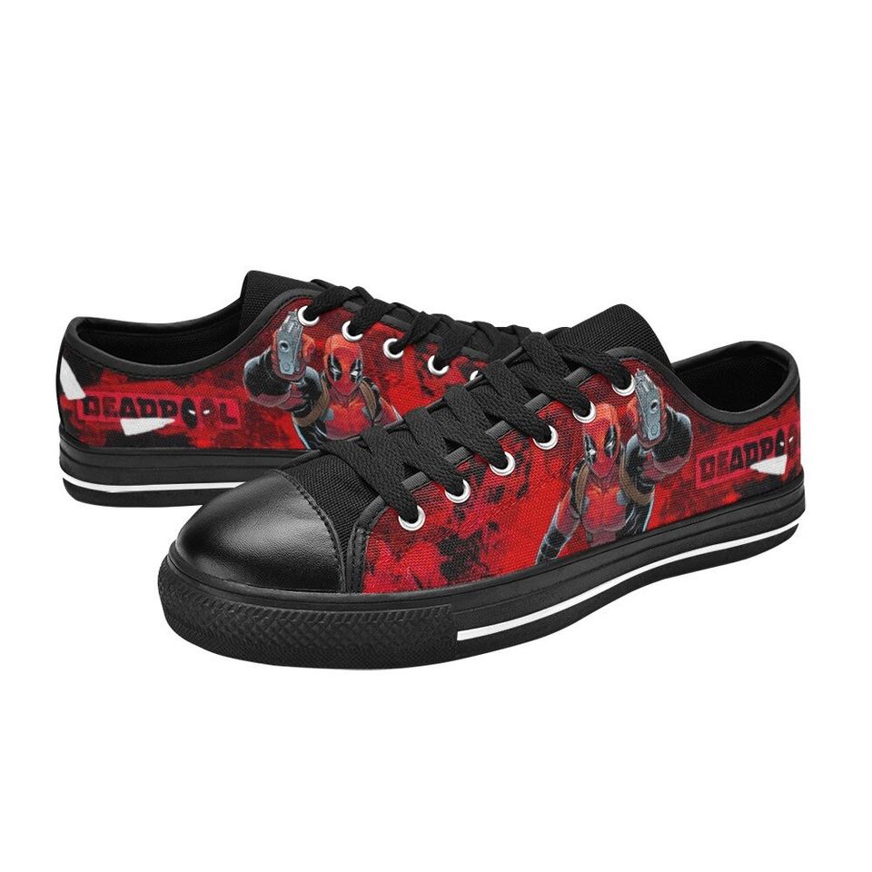 Deadpool Low Top Shoes Sneakers, Deadpool Shoes