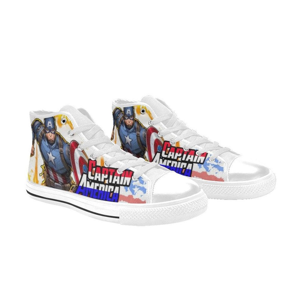Captain America High top Sneakers, Captain Hero Canvas Shoes