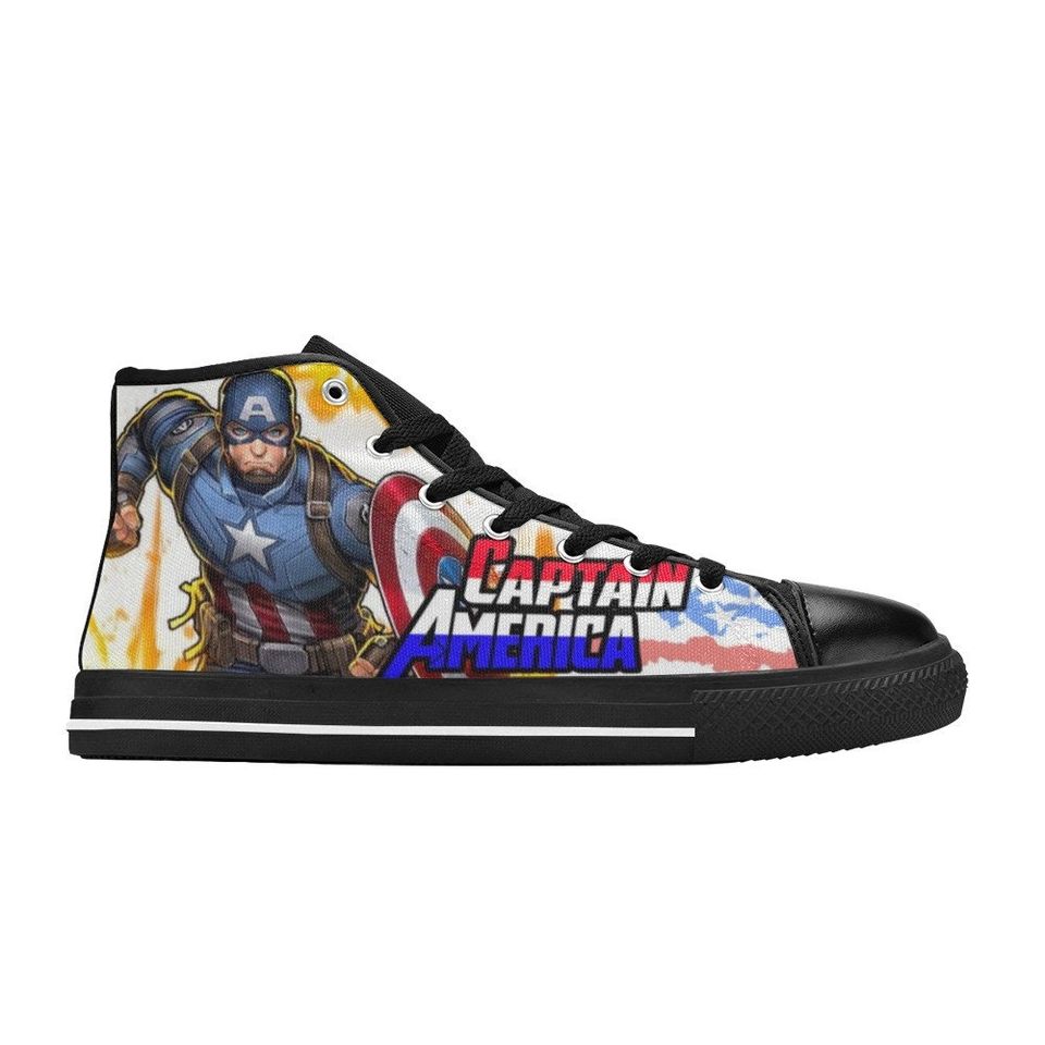 Captain America High top Sneakers, Captain Hero Canvas Shoes