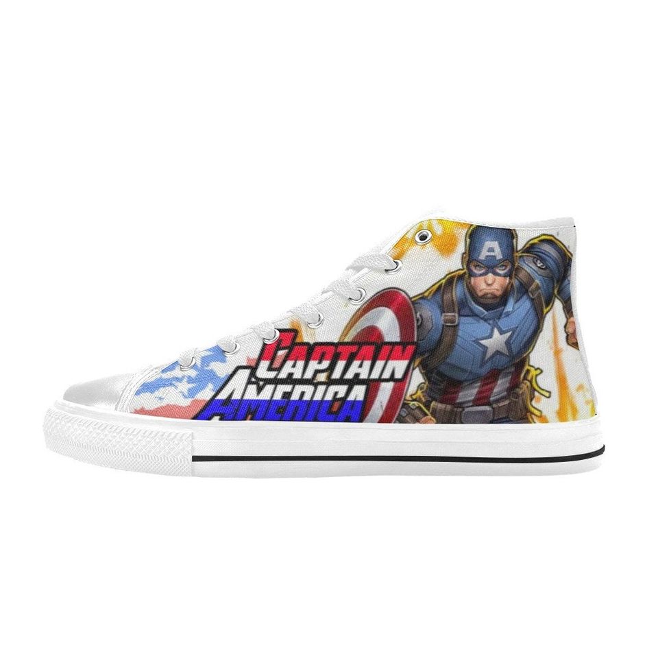 Captain America High top Sneakers, Captain Hero Canvas Shoes