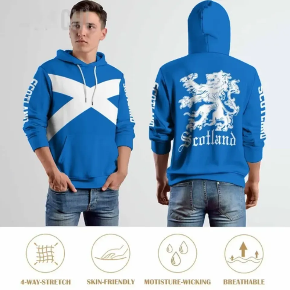 Unisex 3D Hoodie Scotland Flag Men Women