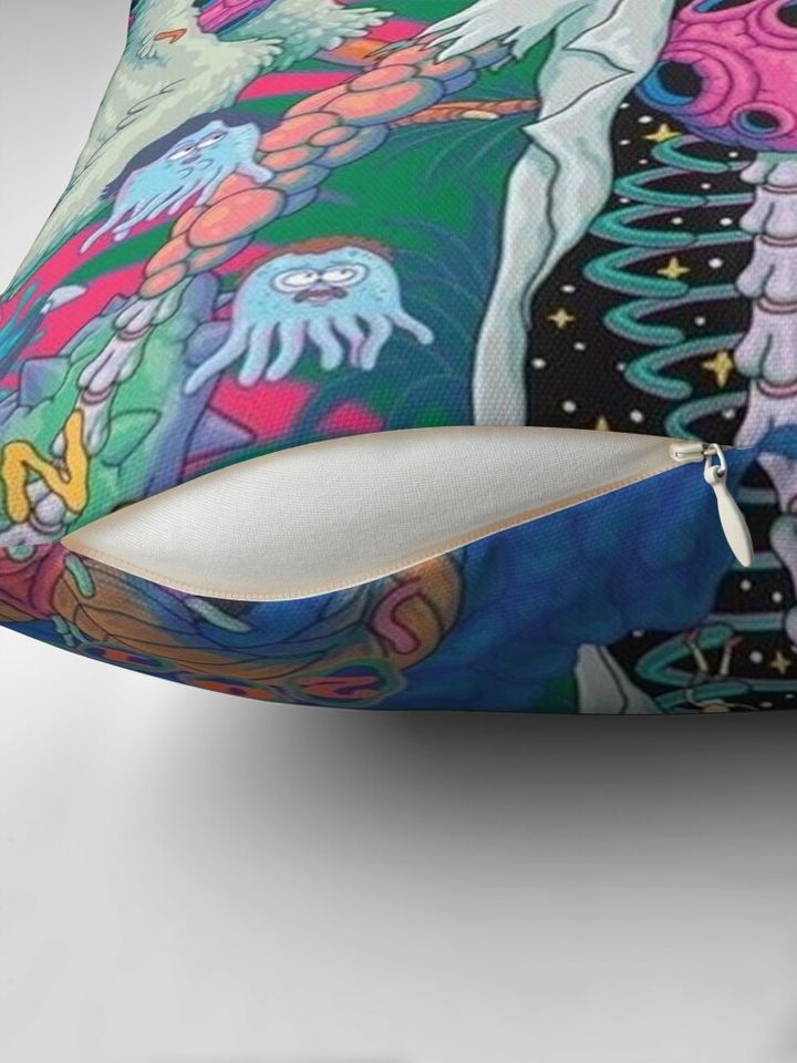 Rick and Rickandmorty trippy adult Throw  Pillow